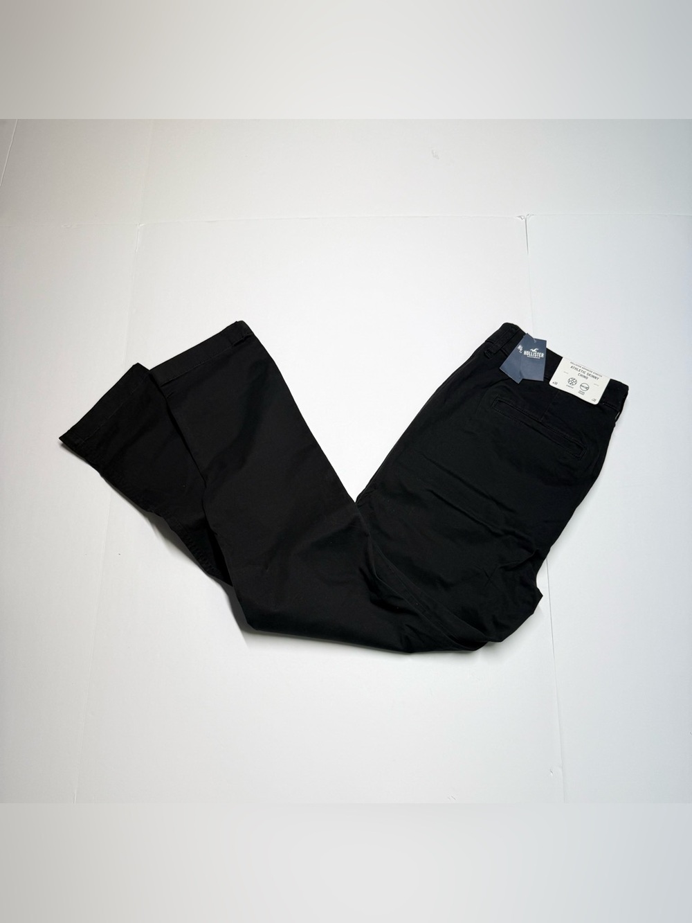 Hollister Athletic Skinny Chino Pants Men’s 30x32 Stretch Black Zip Pocket NWT